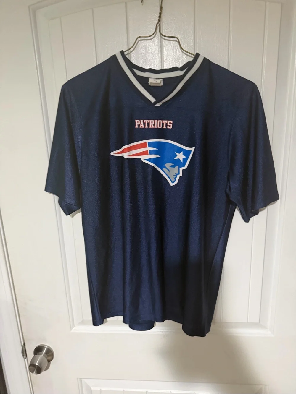Women's size 2XL Majestic Navy New England Patriots Short-Sleeve Jersey Shirt
